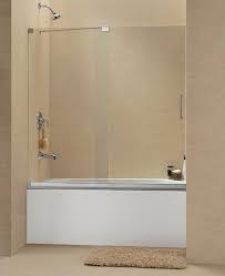 Frameless sliding shower door with horizontal handle in brushed nickel. Dreamline Mirage 56 To 60 Frameless Sliding Tub Door Chrome Finish New Bathroom Style
