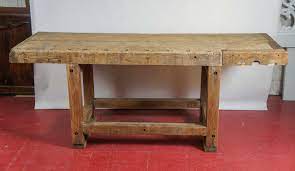 A large c20th industrial carpenters work bench side table antique kitchen table fletchergrantantique 5 out of 5 stars (61) $ 262.66. Industrial Workbench Kitchen Island Table At 1stdibs