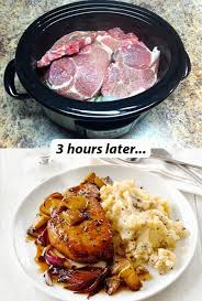 Cooking in a slow cooker is a good way to tenderize meat while extracting all its flavors. Easy Crock Pot Pork Chops With Veggies Recipe Slow Cooker Pork Crockpot Pork Chops Crockpot Pork