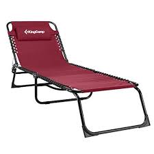 kingcamp tri folding cot lounge bed chair garden patio pool foldable camp cot claret red all4hiking com pool patio outdoor chaise lounge chair patio garden