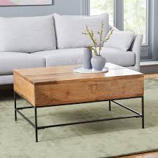 It can freely raise or lower without noise. Industrial Storage Pop Up Coffee Table West Elm Australia