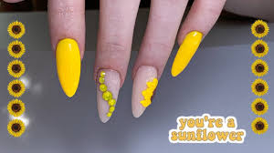 In any case, guarantee that the paint looks cleaned and doesn't blend with the dark. Acrylic Sunflower Nails Youtube