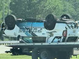 A News 3 viewer who got stuck in traffic following the police vehicle flip-crash  on the Chesapeake Bay Bridge-Tunnel Wednesday afternoon captured these  photos of the vehicle after it had been removed
