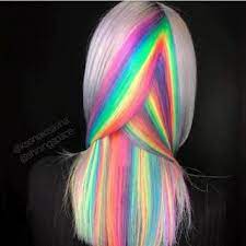 Paper Faces Rainbow Hair Gokkusagi Sac Orta Uzunlukta Sac Modelleri Renkli Saclar Unlulerin Sac Modelleri