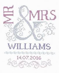 Scheme For Cross Stitch Wedding Cross Stitch Pattern Mr