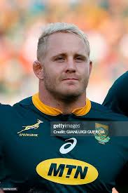 Springbok's front row Vincent Koch stands before the start of the... News  Photo
