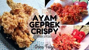 Resep Ayam Geprek Crispy Pedas Youtube Resep Ayam Makanan Dan Minuman Resep