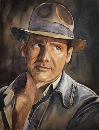 Indiana Jones hand painted art with a unique spin