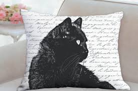 Cat stick kitty vinyl decal cute car sticker cartoon funny pattern black 14x12cm. Black Cat Art Decor 11 Items Purrfect For Your Home Catster