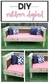Smooth the cut edges before fitting the. This Diy Outdoor Daybed Is A Simple Build That Will Cost 200 Or Less To Make Great Piece Of Diy Outdoor Furnitu Outdoor Daybed Diy Diy Daybed Outdoor Daybed