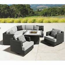 Niko 9 Piece Patio Sectional Conversation Set With Fire Table In 2020 Patio Sectional Fire Table Conversation Set Patio
