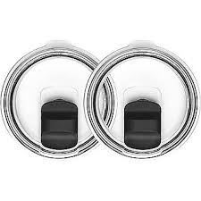 Compatible With Yeti Rambler, Ozark Trail, Old Style Rtic, And More -  Magnetic Slider Switch Spill Proof Tumbler Cover (Black 10/20Oz 2Pcs)  10/20Oz Black 2Pcs