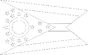 This map coloring page is filled with intricate designs & mandalas. Ohio State Flag Coloring Page