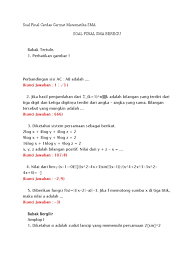 Ven 27 avr 2018 1459. Soal Final Cerdas Cermat Matematika Sma