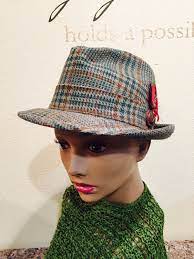 Fedora Hat Colorful Feather In Band Olive Green Brown Etsy Ladies Fedora Hat Fedora Hat Colorful Feathers