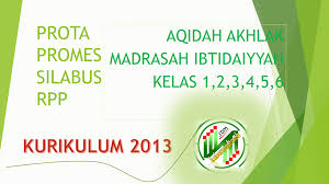 Setiap tema dan subtema menggunakan format 8 kolom. Download Prota Promes Silabus Dan Rpp Aqidah Akhlak Mi Kurikulum 2013 Semester 1 Dan 2