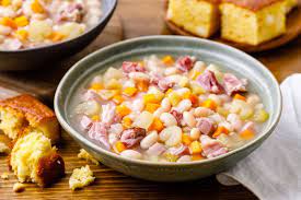 A Hearty And Simple Navy Bean Soup With Ham Recipe Bean Soup Ham And Bean Soup Ham Soup