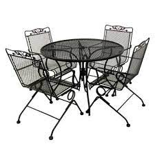 Round mesh dining table can make an elegant addition to your patio area. Nicely Priced And Perfectly Lovely Low Maintenance Patio Set 299 Iron Patio Furniture Wrought Iron Patio Furniture Patio Dining Furniture