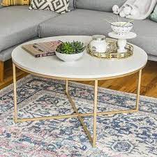 Coffee table includes casters for easy mobility. Ember Interiors Daisy Faux Marble And Gold Round Coffee Table Marble Gold Walmart Com Round Coffee Table Modern Gold Coffee Table Faux Marble Coffee Table