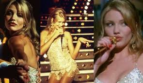 Cameron Diaz In The Mask The Gold Dress The Gold Microphone And The Perfectly Subtle Red Lip Cameron Diaz The Mask Scene Dress Cameron Diaz