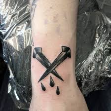 Warrior skulls smashing hammer tattoo on shoulder. Tattooist Coffin Nails From Saturday Thanks Traditional