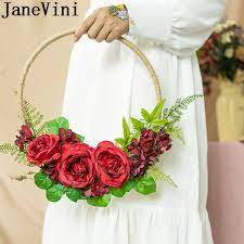 Maybe you would like to learn more about one of these? Janevini Country Wedding Flowers Basket Pink Red Bride Bouquet Holding Flowers Bridesmaid Flowers Artificial Wreath Ramos Novia Wedding Bouquets Aliexpress