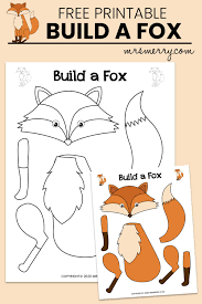 Free Build A Fox Template Indoor Kids Activities Educational Activities For Kids Mrs Merry Free Activities For Kids Free Kids Printables Free Kids