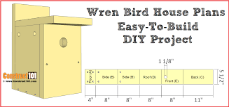 A home for wood ducks and others. Wren Bird House Plans Easy Diy Project Pdf Download Construct101