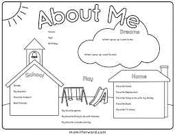 Resultado De Imagen De Worksheets On Myself All About Me Printable All About Me Book All About Me Preschool
