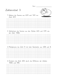 Addieren und subtrahieren im zahlenraum 100. Zahlenratsel Klasse 4 3 Begriffe Summe Differenz Produkt Und Quotient Unterrichtsmaterial Im Fach Mathematik Zahlenratsel Erste Klasse Mathematik