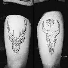 Mens Minimalist Bull Skull Thigh Tattoo Design Bull Skull Tattoos Skull Thigh Tattoos Skull Tattoo Design