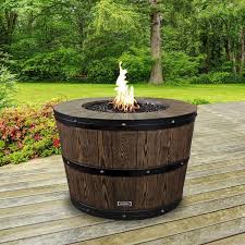 Sunbeam Wine Barrel Concrete Propane Natural Gas Fire Pit In 2020 Wine Barrel Fire Pit Barrel Fire Pit Gas Firepit