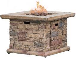All said and done, kudos to you for taking on the challenge of main image: Amazon Com Cosiest Outdoor Propane Fire Pit Table W Faux Brown Ledgestone 32 Inch Square Fire Table 50 000 Btu Stainless Steel Burner Free Lava Rocks Fits 20 Gal Tank Inside Garden Outdoor