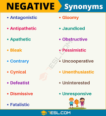 Find 35 ways to say apathetic, along with antonyms, related words, and example sentences at thesaurus.com, the world's most trusted free see how your sentence looks with different synonyms. Negative Synonym List Of 17 Synonyms For Negative With Useful Examples 7esl English Vocabulary Words Writing Words English Writing Skills