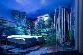 Bogi Fabian On Instagram I Am Uploading Some Old Pics Bedroom 2012 Inspired By The Movie Avatar Uv Mura Bedroom Murals Black Light Room Neon Room