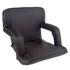 Wakeman Outdoors Black Cushioned Wide Stadium Seat Chair Stadium Seats Black Cushions Farmhouse Table Chairs