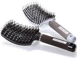 The pliable bristles of a wet brush are more effective at detangling knots and won't get stuck in thick hair, unlike a standard paddle brush. Amazon Com Boar Bristle Hair Brush Set Curved And Vented For Wet Or Dry Detangling Hair Brush For Men And Women Long Thick Thin Curly Tangled Hair Vent Brush Gift