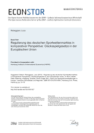 Pdf) Regulierung Des Deutschen Sportwettenmarktes In Komparativer  Perspektive: Glücksspielgesetze In Der Europäischen Union