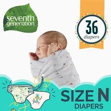 Seventh Generation Size Newborn Up To 10 Lbs Baby Diapers 36 Count