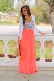 Tribal Sensation Maxi Coral Fashion Style Pretty Dresses