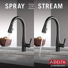 Delta faucet is one of the best kitchen fittings and faucets brand in india which is known for stylish kitchen taps, kitchen sink taps and other accessories. Delta Essa Black Kitchen Faucet With Pull Down Sprayer Kitchen Sink Faucet Faucets For Kitchen Sinks Single Handle Magnetic Docking Spray Head Matte Black 9113 Bl Dst Pricepulse
