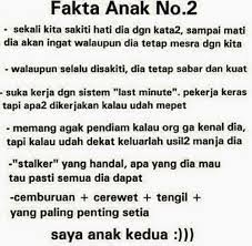 Ciri yang kelihatan oleh orang tua terhadap anaknya adalah berkurangnya nafsu makan pada anak. Ciri Ciri Sifat Fakta Anak Kedua Malayagip