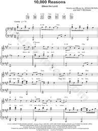 Matt Redman 10 000 Reasons Bless The Lord Sheet Music In A Major Transposable Download Print Sheet Music Music Chords Piano Sheet Music Free