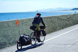 新しいトレーラーがもうすぐ発売 小回りがきいてスイスイです doppelganger ドッペルギャンガー doppelgangerbike bikeoacking bikepackigtrip bikepckingbags bicyclelife carryin バイクパッキング 自転車旅 ツ