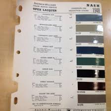 Find 1948 Nash Sherwin Williams Paint Color Chip Chart Car