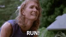 # running # scared # run away # running away # asustad. Run Away Fast Gifs Tenor