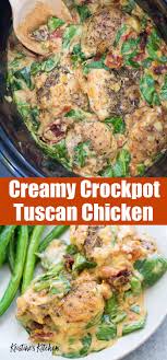 Tuscan Slow Cooker Chicken Thighs Chicken Crockpot Recipes Chicken Thigh Recipes Crockpot Slow Cooker Chicken Thighs