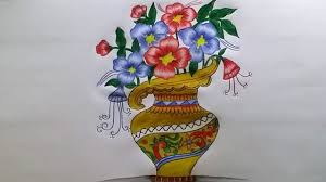 One more time, draw the heart shape in your rose sketch, but this time make it less regular and more open. How To Draw Flower Vase With Drawing Technique Step By Step