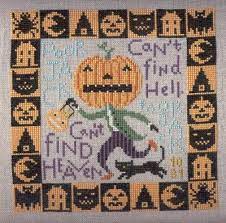 The finished size for each piece on 36 count is 8 x 8 inches: Poor Jack Halloween Cross Stitches Cross Stitching Cross Stitch