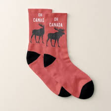 These socks are so fun and a real conversation starter! Red An Black Canada Moose Socks Zazzle Com Socks Sock Animals Canadian Animals